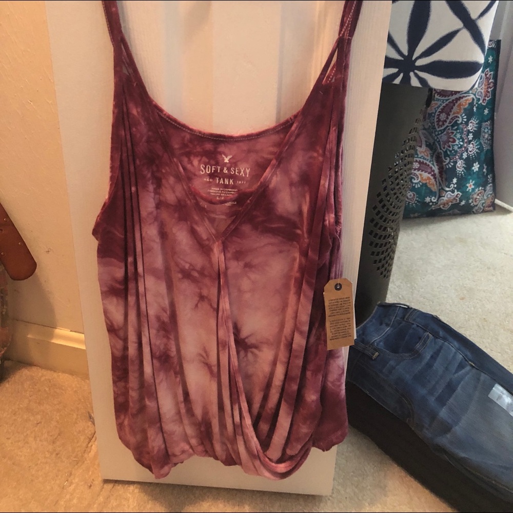 American eagle tie dye tank